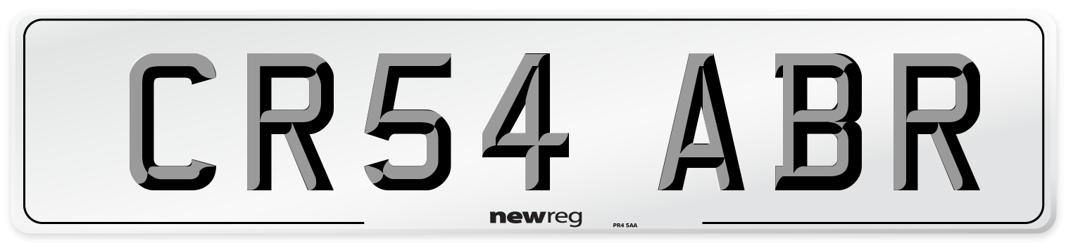 CR54 ABR Number Plate from New Reg